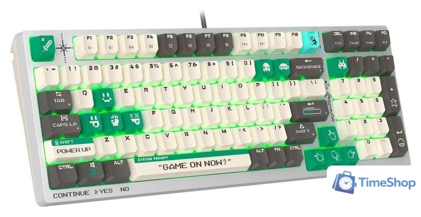 Клавиатура A4Tech Bloody S98 Pixels Green (Bloody BLMS Red Plus, нет кириллицы) - Изображение №4 — Интернет-магазин Time-Shop