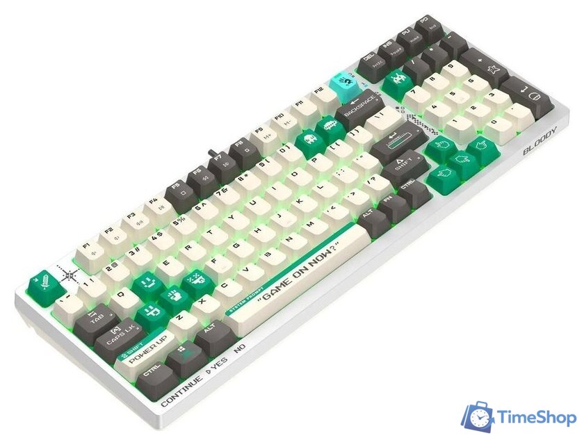 Клавиатура A4Tech Bloody S98 Pixels Green (Bloody BLMS Red Plus, нет кириллицы) - Изображение №3 — Интернет-магазин Time-Shop