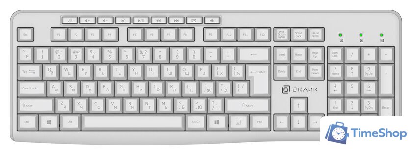 Клавиатура Оклик K225W (белый) - Изображение №1 — Интернет-магазин Time-Shop