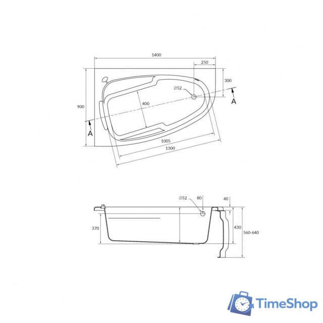 Ванна Cersanit Joanna 140x90 R (с каркасом) - Изображение №13 — Интернет-магазин Time-Shop