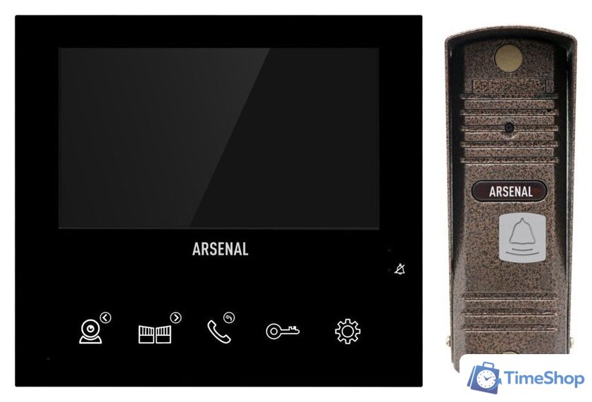 Комплект видеодомофона Arsenal Афина Pro (черный) + Триумф Pro (коричневый) - Изображение №1 — Интернет-магазин Time-Shop