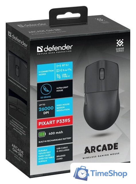 Игровая мышь Defender Arcade GM-381 (черный) - Изображение №5 — Интернет-магазин Time-Shop