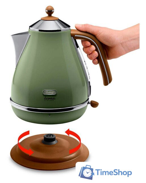 Электрический чайник DeLonghi KBOV 2001.GR - Изображение №2 — Интернет-магазин Time-Shop