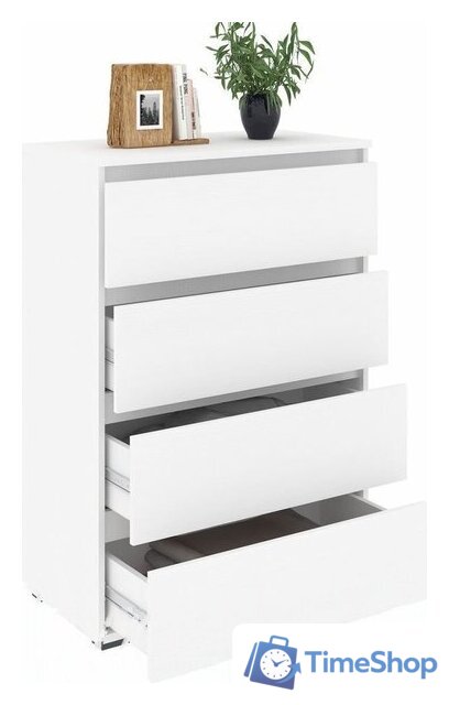 Комод Кортекс-мебель Бари 80 4ш (белый/белый/белый) - Изображение №2 — Интернет-магазин Time-Shop