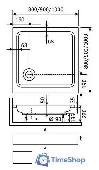Душевой поддон RGW Стиль KV 100x100 - Изображение №2 — Интернет-магазин Time-Shop