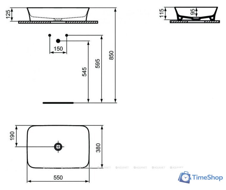 Умывальник Ideal Standard Ipalyss Vessel E207601 - Изображение №6 — Интернет-магазин Time-Shop