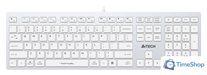 Клавиатура A4Tech Fstyler FX50 (белый) - Изображение №1 — Интернет-магазин Time-Shop