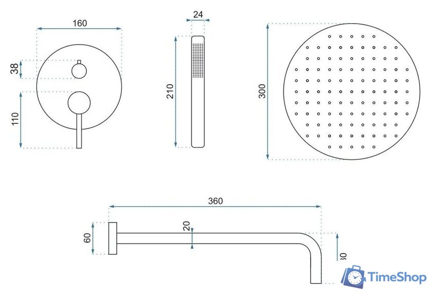 Душевая система  Rea Lungo REA-P8007 (хром) - Изображение №10 — Интернет-магазин Time-Shop