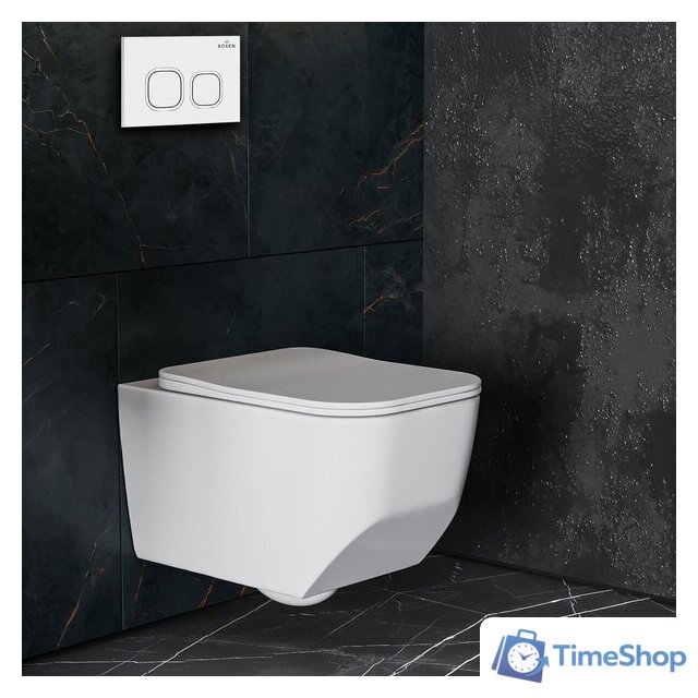 Унитаз подвесной Roxen Boro в комплекте с инсталляцией StounFix Dual Fresh 6 в 1 540025 (кнопка: белый глянец) - Изображение №11 — Интернет-магазин Time-Shop