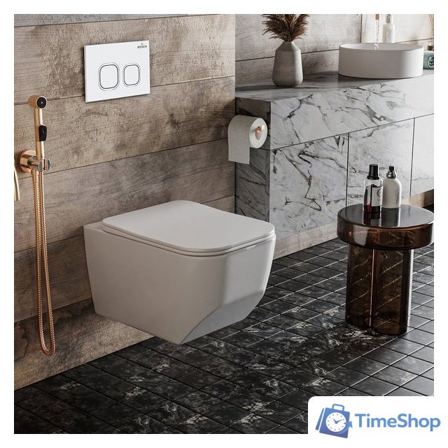 Унитаз подвесной Roxen Boro в комплекте с инсталляцией StounFix Dual Fresh 6 в 1 540025 (кнопка: белый глянец) - Изображение №9 — Интернет-магазин Time-Shop