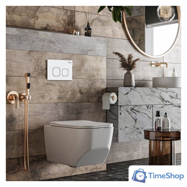 Унитаз подвесной Roxen Boro в комплекте с инсталляцией StounFix Dual Fresh 6 в 1 540025 (кнопка: белый глянец) - Изображение №10 — Интернет-магазин Time-Shop