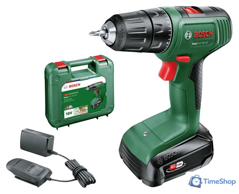 Дрель-шуруповерт Bosch EasyDrill 18V-40 06039D8004 (с 1-им АКБ, кейс) - Изображение №1 — Интернет-магазин Time-Shop