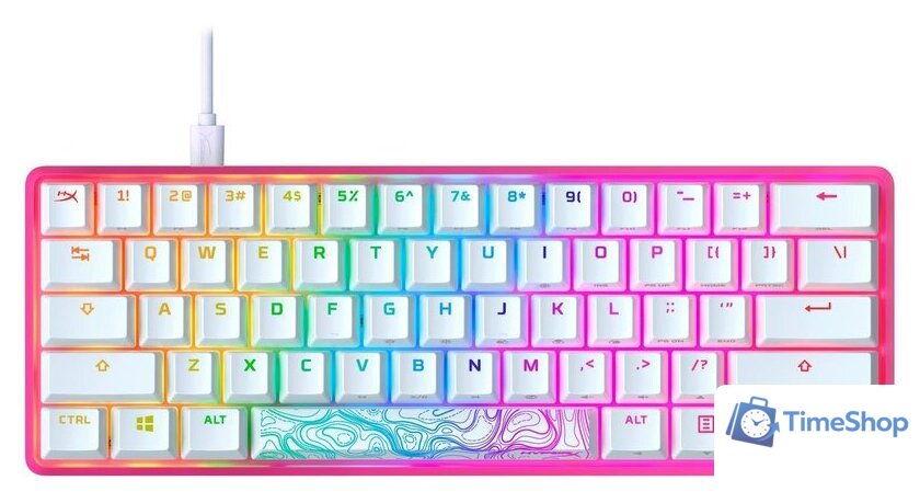Клавиатура HyperX Alloy Origins 60 Pink (HyperX Red, нет кириллицы) - Изображение №1 — Интернет-магазин Time-Shop