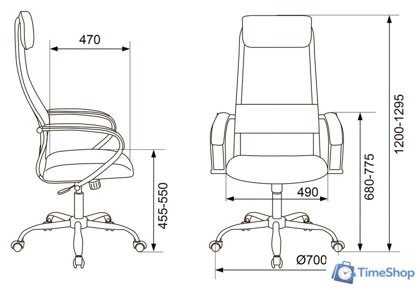 Офисное кресло Бюрократ CH-607SL TW-01 (черный) - Изображение №11 — Интернет-магазин Time-Shop