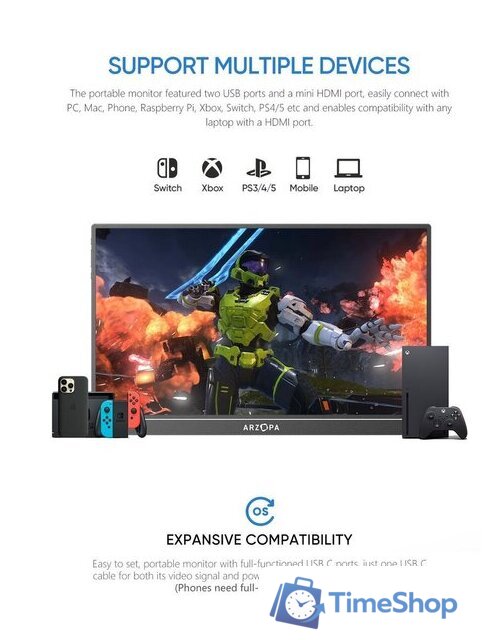 Портативный монитор Arzopa A1 - Изображение №6 — Интернет-магазин Time-Shop