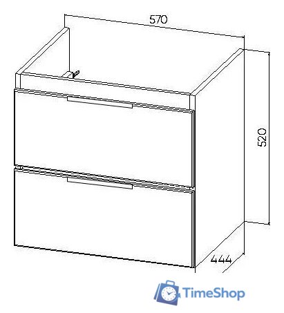  Viant Тумба под умывальник Берлин Moduo 60 VBER60MDBEL-T2YP - Изображение №10 — Интернет-магазин Time-Shop