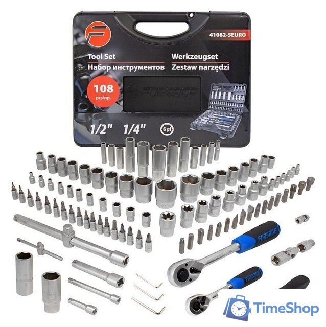 Универсальный набор инструментов FORSAGE F-41082-5 Euro (108 предметов) - Изображение №1 — Интернет-магазин Time-Shop