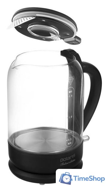 Электрический чайник Polaris PWK 1753CGL (черный) - Изображение №2 — Интернет-магазин Time-Shop