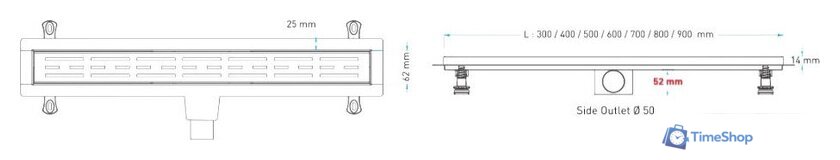 Трап/канал Valtemo Starline Base VLD-562305.12 (C02-Line) - Изображение №5 — Интернет-магазин Time-Shop