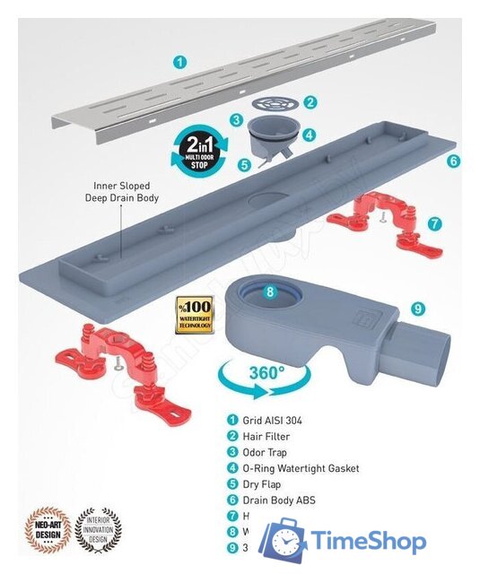 Трап/канал Valtemo Starline Base VLD-562305.12 (C02-Line) - Изображение №4 — Интернет-магазин Time-Shop