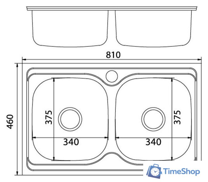 Кухонная мойка Mixline 532312 (полированная, 0.8 мм) - Изображение №2 — Интернет-магазин Time-Shop