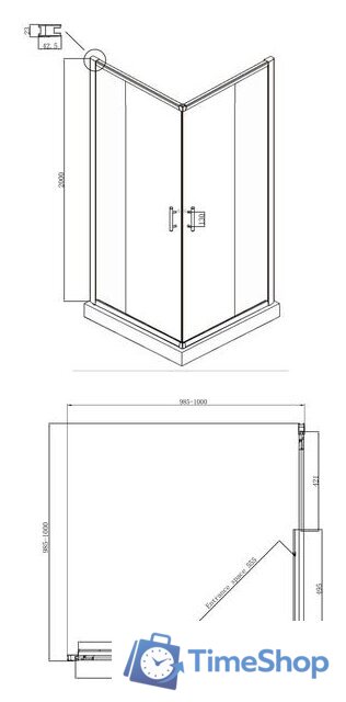 Душевой уголок Ambassador Set 14011103-ST4 - Изображение №5 — Интернет-магазин Time-Shop
