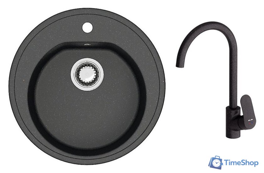Кухонная мойка Berge BR-5200 + Like F8007122 (черный) - Изображение №1 — Интернет-магазин Time-Shop
