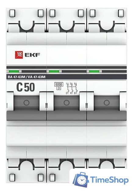 Выключатель автоматический EKF PROxima 3P 50А (C) 6кА ВА 47-63M mcb4763m-6-3-50C-pro - Изображение №3 — Интернет-магазин Time-Shop