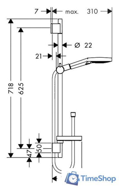 Душевой гарнитур  Hansgrohe Raindance Select [26630000] - Изображение №5 — Интернет-магазин Time-Shop