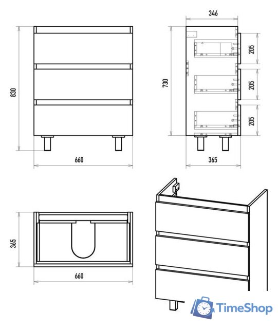  Brevita Тумба под умывальник Victory 70 VIC-07070-0103Я - Изображение №6 — Интернет-магазин Time-Shop