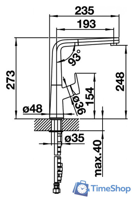 Смеситель Blanco Avona-S Silgranit (кофе) [521284] - Изображение №2 — Интернет-магазин Time-Shop