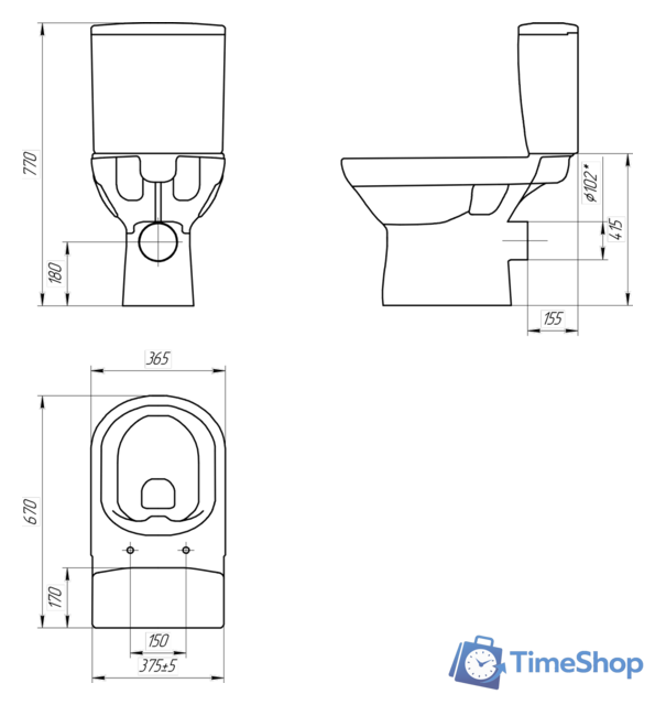 Унитаз напольный Cersanit City New Clean On KO-CIT011-3/5-COn-S-DL - Изображение №3 — Интернет-магазин Time-Shop