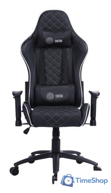 Игровое (геймерское) кресло CACTUS CS-CHR-030BLS (черный/серебристый) - Изображение №6 — Интернет-магазин Time-Shop