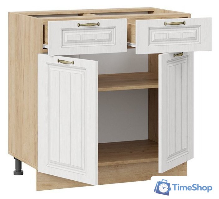 Шкаф напольный Трия Лина 1Н8Я1 (дуб крафт золотой/белый) - Изображение №2 — Интернет-магазин Time-Shop