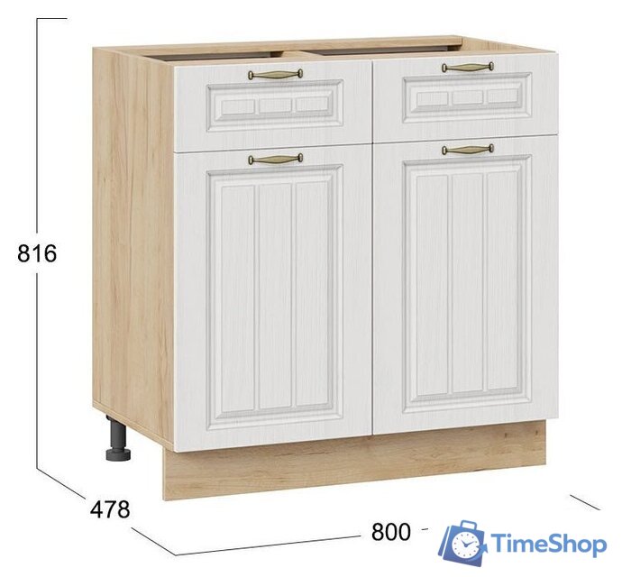 Шкаф напольный Трия Лина 1Н8Я1 (дуб крафт золотой/белый) - Изображение №3 — Интернет-магазин Time-Shop