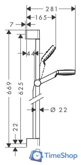Душевой гарнитур  Hansgrohe Crometta 1jet [26533400] - Изображение №2 — Интернет-магазин Time-Shop