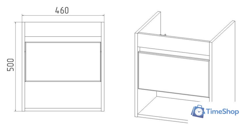  Viant Тумба под умывальник Бостон Como 50 VBOS50CO-T1YP - Изображение №4 — Интернет-магазин Time-Shop