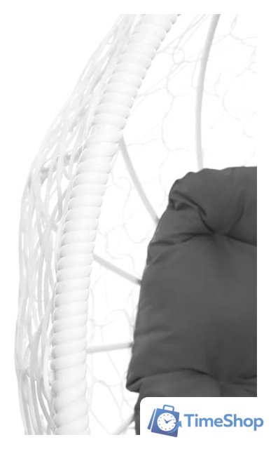 Кресло M-Group Кокос на подставке 11590109 (белый ротанг/серая подушка) - Изображение №7 — Интернет-магазин Time-Shop