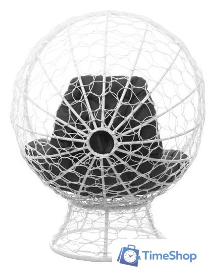 Кресло M-Group Кокос на подставке 11590109 (белый ротанг/серая подушка) - Изображение №6 — Интернет-магазин Time-Shop