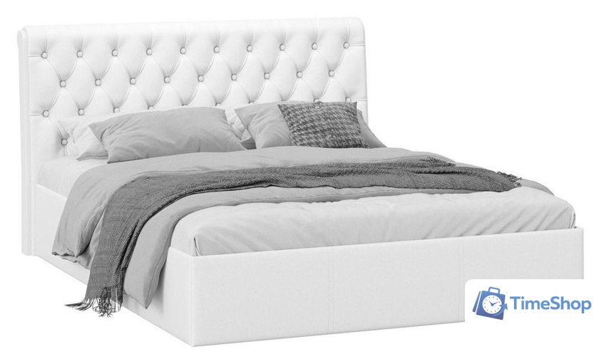 Кровать Трия Скарлет универсальная тип 1 160x200 (кожзам белый) - Изображение №1 — Интернет-магазин Time-Shop