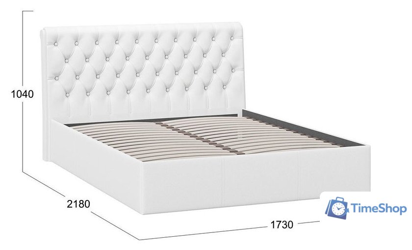 Кровать Трия Скарлет универсальная тип 1 160x200 (кожзам белый) - Изображение №3 — Интернет-магазин Time-Shop