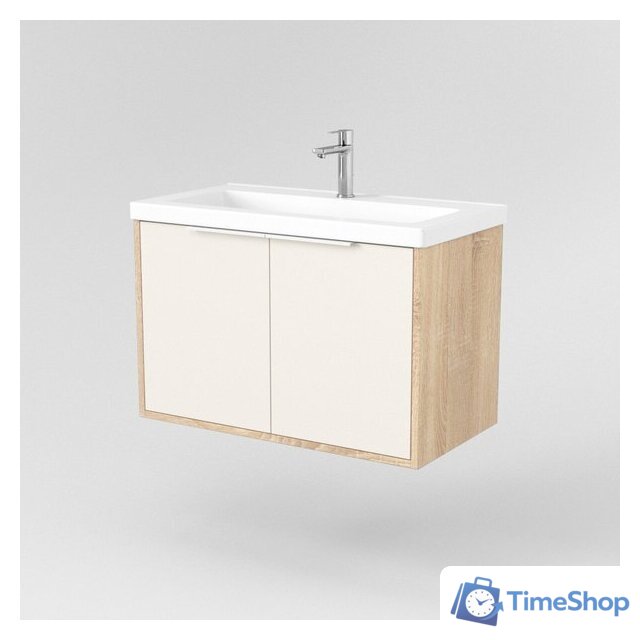  Дабер Тумба под умывальник 018 Тобага/Эридан 80 Т18.8Т.0.18Б (бежевый/дуб бардолино/ручка белая) - Изображение №2 — Интернет-магазин Time-Shop