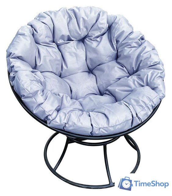 Кресло M-Group Папасан 12010409 (черный/серая подушка) - Изображение №1 — Интернет-магазин Time-Shop