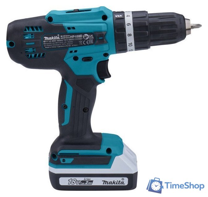 Ударная дрель-шуруповерт Makita HP488D006 (с 2-мя АКБ, кейс) - Изображение №6 — Интернет-магазин Time-Shop
