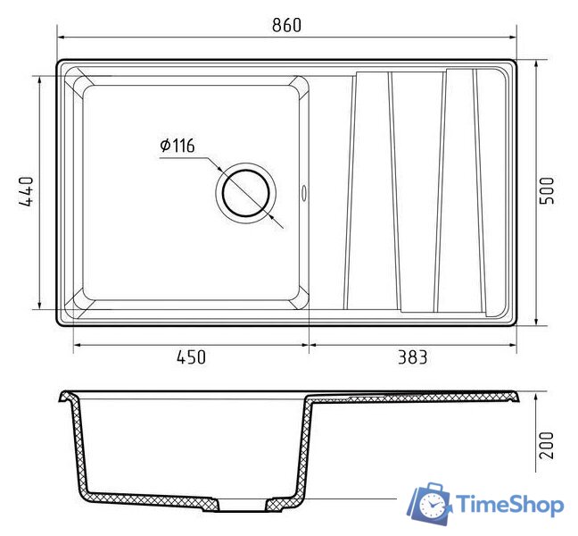 Кухонная мойка GranFest GF-LV-860L (терракот) - Изображение №3 — Интернет-магазин Time-Shop