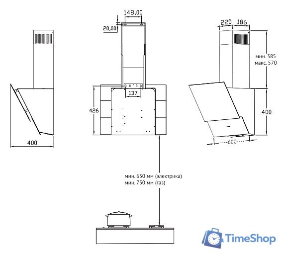 Кухонная вытяжка Korting KHC 65070 GN - Изображение №4 — Интернет-магазин Time-Shop