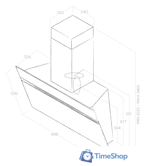 Кухонная вытяжка Elica Stripe Urban Cast Iron/A/90 - Изображение №5 — Интернет-магазин Time-Shop