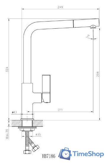 Смеситель Haiba HB70501 (хром) - Изображение №2 — Интернет-магазин Time-Shop