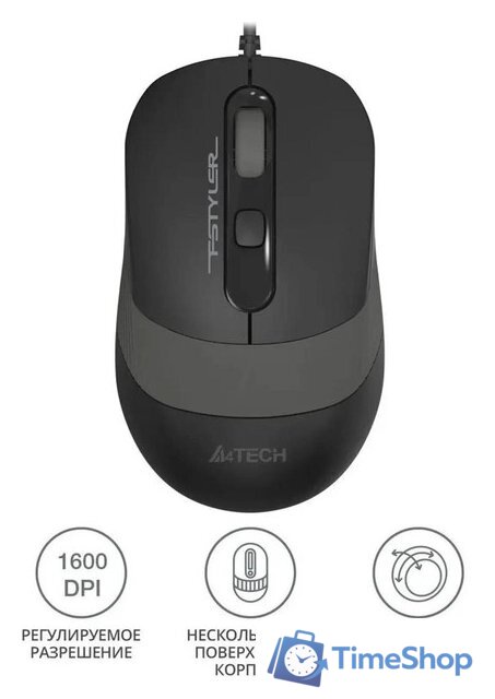 Мышь A4Tech Fstyler FM10S (серый/черный) - Изображение №2 — Интернет-магазин Time-Shop