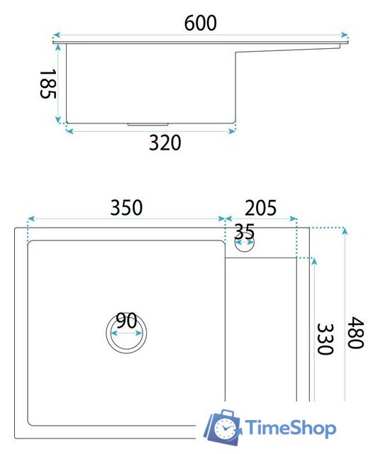 Кухонная мойка Rea ZLE-06011 (без смесителя) - Изображение №6 — Интернет-магазин Time-Shop